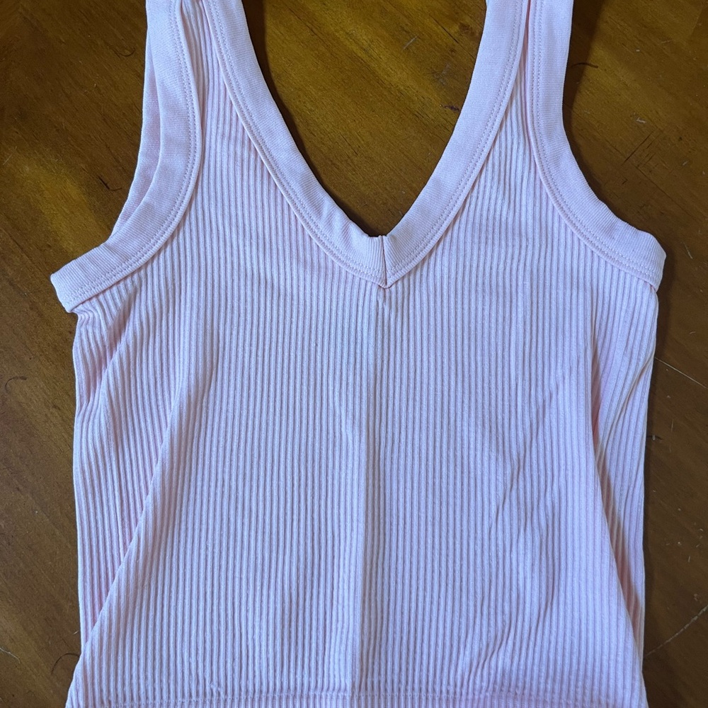 Pink Ribbed Women's Tank Top Rue 21 size S